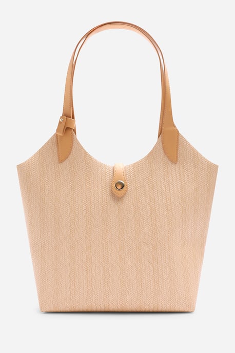 Wheres That From Womens Akira Raffia Shoulder Bag with Contrast Front Pocket - Image 2