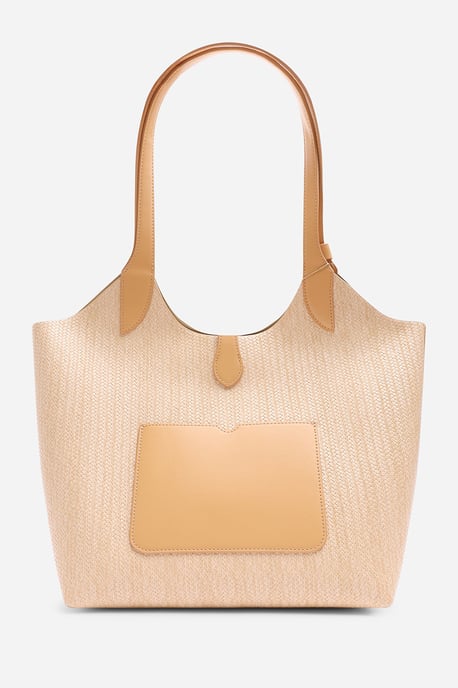 Wheres That From Womens Akira Raffia Shoulder Bag with Contrast Front Pocket - Image 5