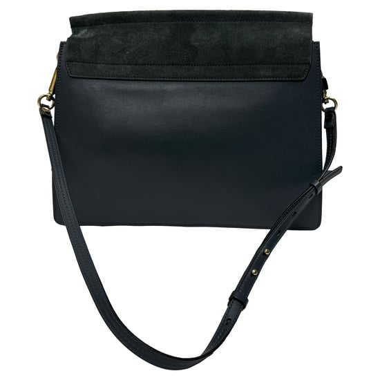 Chloé Medium Faye Shoulder Bag in Navy Blue Leather - Image 4