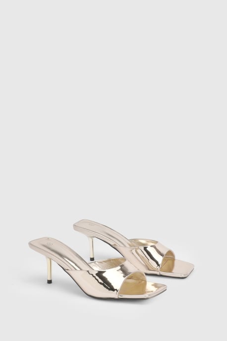 Square Toe Minimal Heeled Mules - Image 3