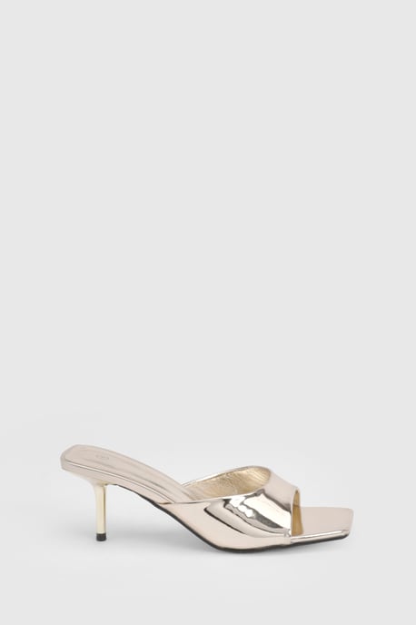Square Toe Minimal Heeled Mules - Image 4
