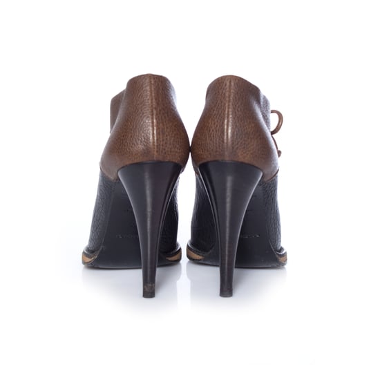 Balenciaga, sko med snörning i kaki/svart läder. - Image 5