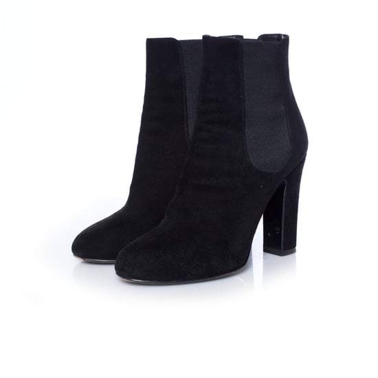 Dolce & Gabbana, svarta chelseaboots i mocka med klack. - Image 1