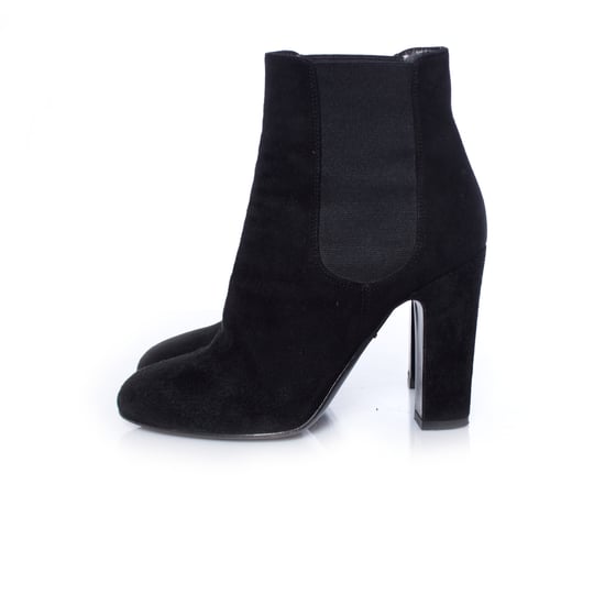 Dolce & Gabbana, svarta chelseaboots i mocka med klack. - Image 2
