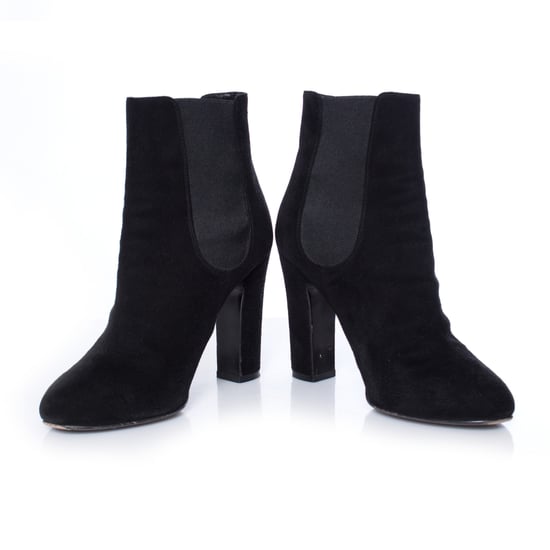 Dolce & Gabbana, svarta chelseaboots i mocka med klack. - Image 3