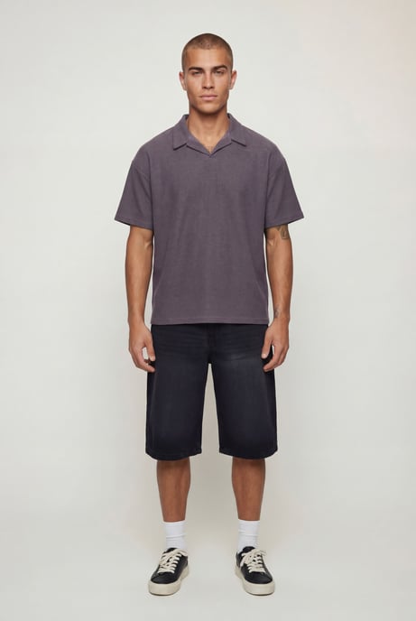 Oversized Revere Textured Polo - Image 1