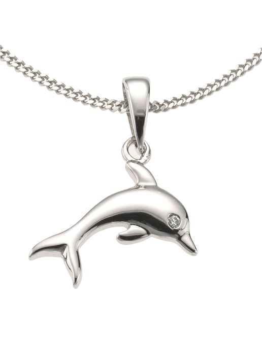 Zeeme for Kids Necklace Silver 925 rhodium-plated dolphin motif 36/38cm - Image 1