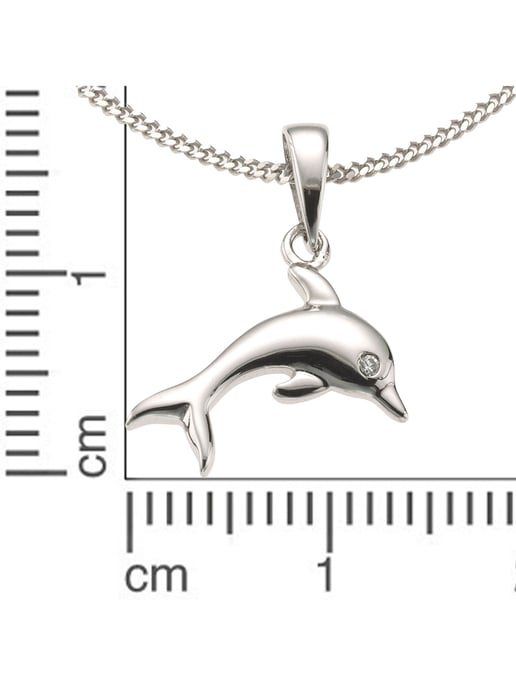 Zeeme for Kids Necklace Silver 925 rhodium-plated dolphin motif 36/38cm - Image 2