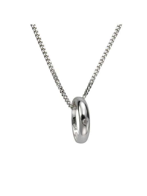 Zeeme for Kids Necklace 925 silver christening ring with diamond 0.01ct. - Image 2