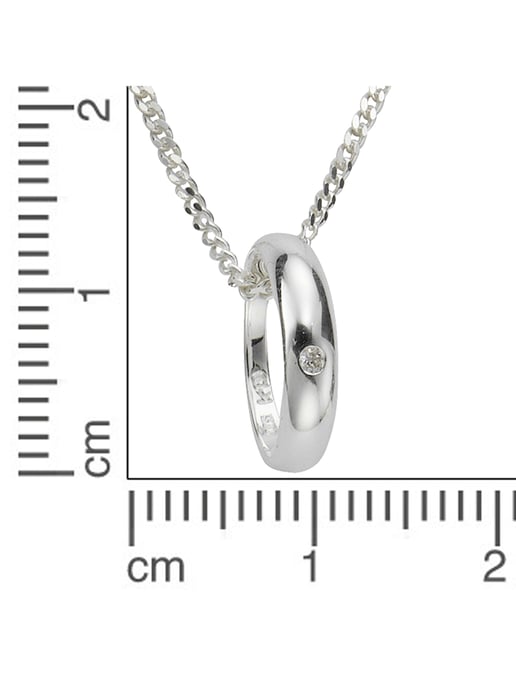 Zeeme for Kids Necklace 925 silver christening ring with diamond 0.01ct. - Image 3