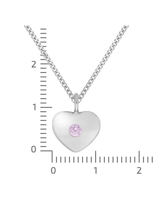 Zeeme for Kids Necklace Silver 925 heart motif zirconia pink - Image 2