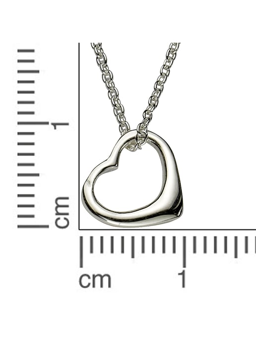Zeeme for Kids Necklace 925 silver heart rhodium-plated - Image 2