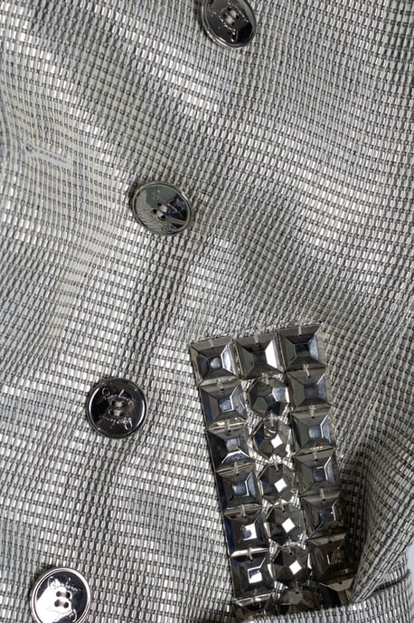 Burberry, silver metallic trench coat - Image 5
