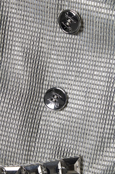 Burberry, silver metallic trench coat - Image 6