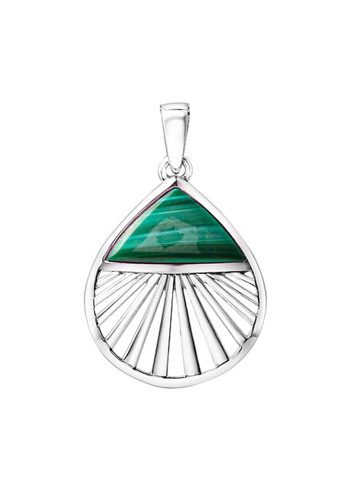 Zeeme Gemstones Trailer 925/- Sterling Silber rhodiniert Malachit - Image 1