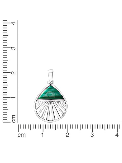 Zeeme Gemstones Trailer 925/- Sterling Silber rhodiniert Malachit - Image 2