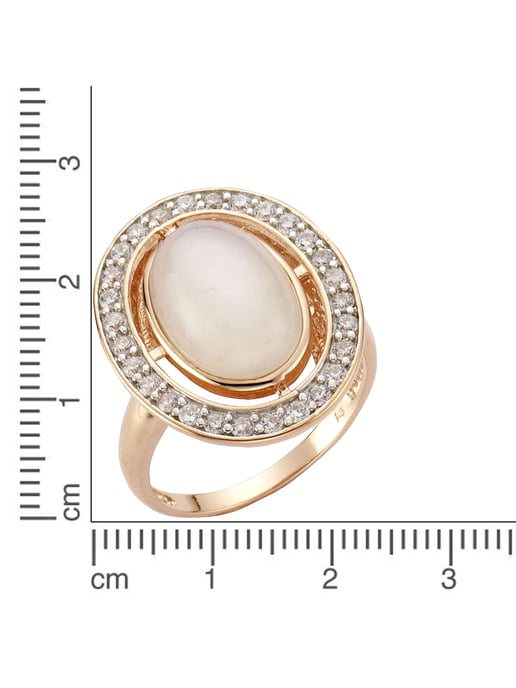 Zeeme Gemstones Ring Silber 925 rosé vergoldet mit echtem Mondstein Zirkonia - Image 5