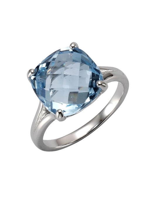 Zeeme Gemstones Ring Silver 925, rhodium-plated with blue topaz (beh.) 12mm - Image 1