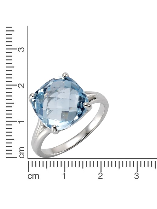 Zeeme Gemstones Ring Silver 925, rhodium-plated with blue topaz (beh.) 12mm - Image 2