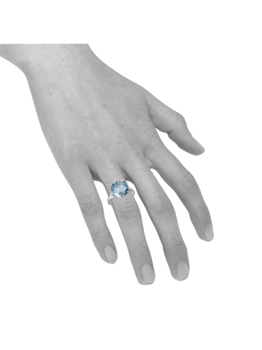 Zeeme Gemstones Ring Silver 925, rhodium-plated with blue topaz (beh.) 12mm - Image 3