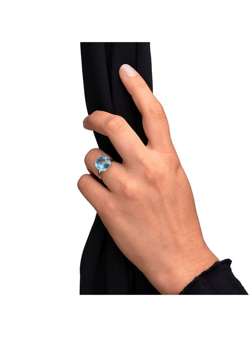 Zeeme Gemstones Ring Silver 925, rhodium-plated with blue topaz (beh.) 12mm - Image 5
