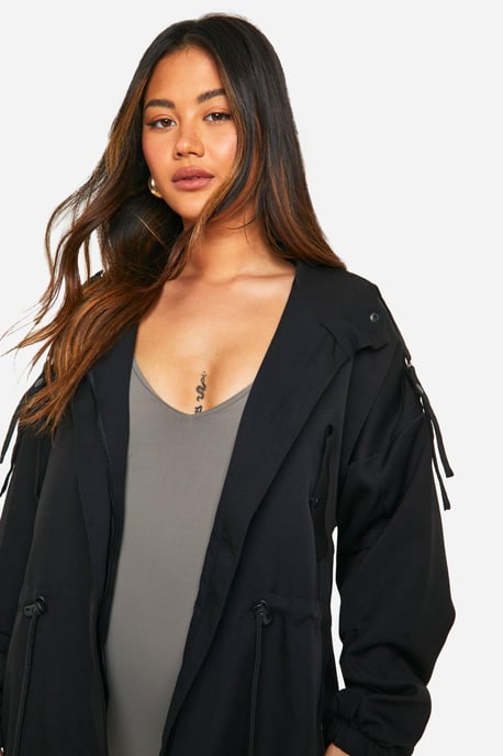 Cinched Waist Hooded Mac - Image 4