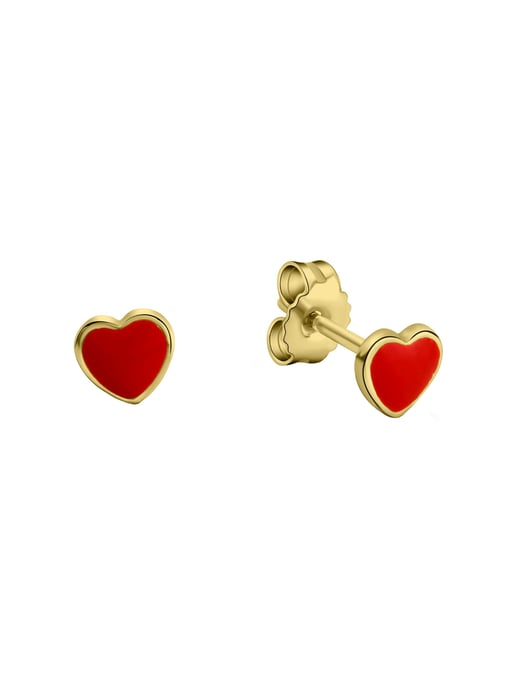 Zeeme for Kids Earrings Gold 333 heart motif - Image 2