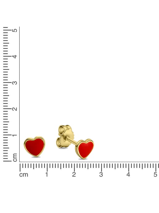 Zeeme for Kids Earrings Gold 333 heart motif - Image 3