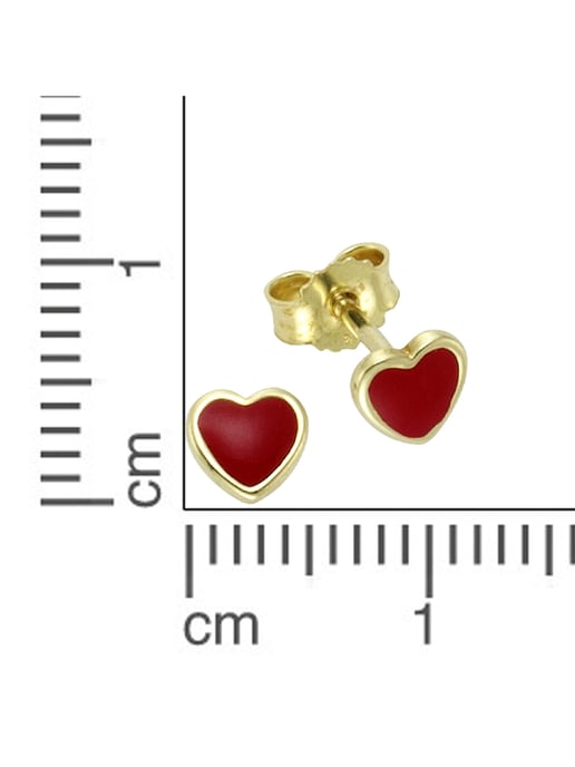 Zeeme for Kids Earrings Gold 333 heart motif - Image 4