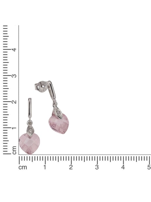 Zeeme for Kids Earrings 925/- Sterling silver zirconia heart pink - Image 4