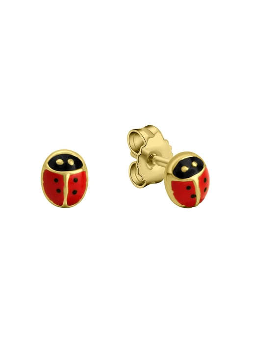 Zeeme for Kids Earrings Gold 333 motif ladybird - Image 2