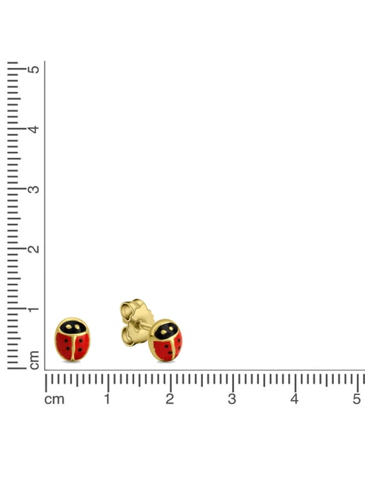 Zeeme for Kids Earrings Gold 333 motif ladybird - Image 3