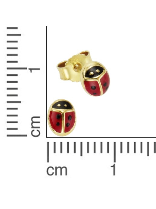 Zeeme for Kids Earrings Gold 333 motif ladybird - Image 4