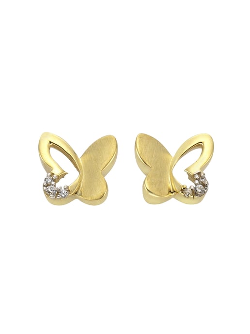 Zeeme for Kids Earrings 333 gold two-coloured butterfly - Image 1