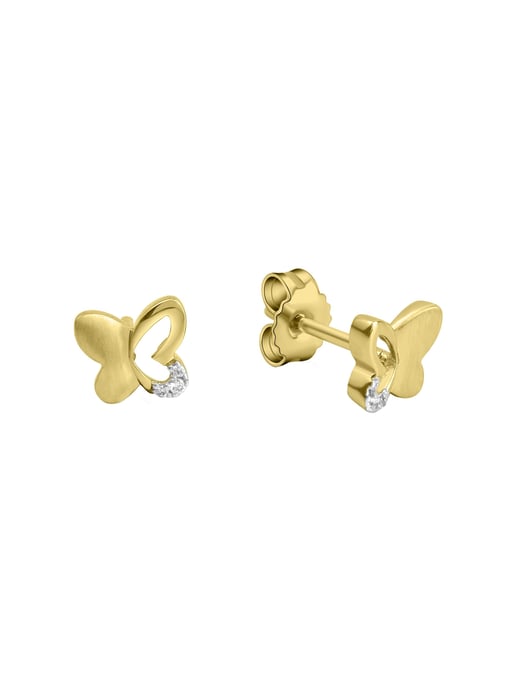 Zeeme for Kids Earrings 333 gold two-coloured butterfly - Image 2