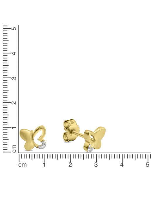 Zeeme for Kids Earrings 333 gold two-coloured butterfly - Image 3