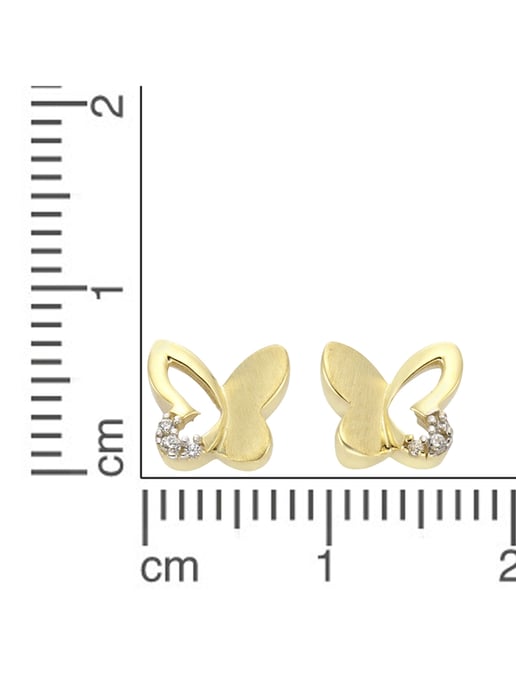 Zeeme for Kids Earrings 333 gold two-coloured butterfly - Image 4
