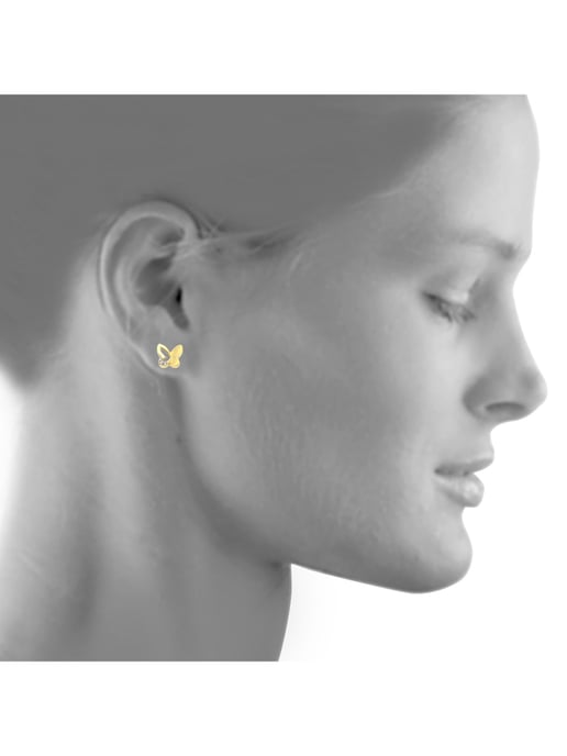 Zeeme for Kids Earrings 333 gold two-coloured butterfly - Image 5