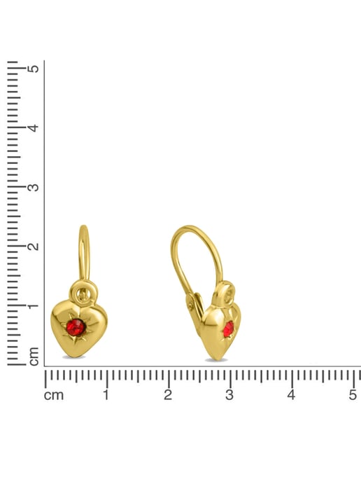 Zeeme for Kids Earrings Gold 333 heart motif - Image 3