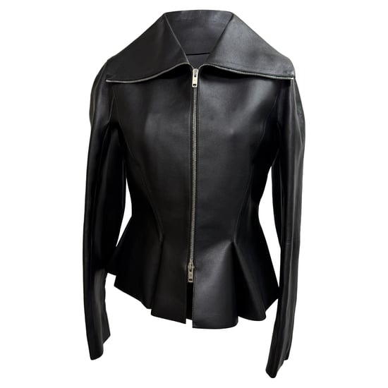 Givenchy Peplumjacka i svart läder - Image 1