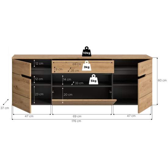 Furnilux Hangende garderobekast moderne opbergoplossing voor hal en entree 176 cm - Image 3