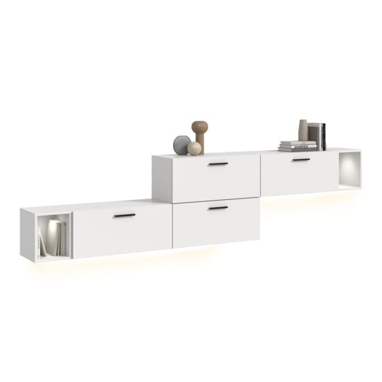 Furnilux Moderne woonkast met verlichting stijlvolle woonwand in 276 cm breed - Image 1