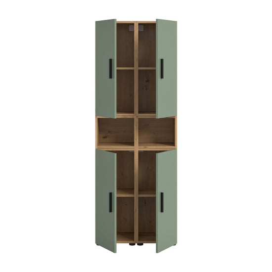 Furnilux Woonkast in artisan eik en rookgroen moderne woonwand met opbergruimte - Image 3
