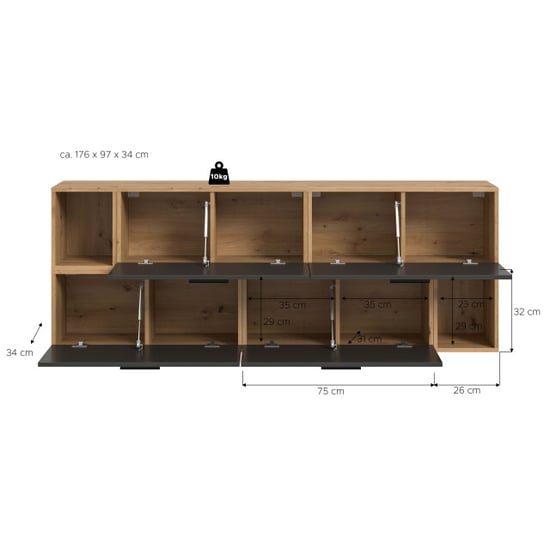 Furnilux Modulaire woonwand in artisan eik en basalt stijlvolle opbergoplossing voor - Image 2