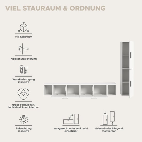 Furnilux Moderne woonwand met verlichting ruime opbergkast in tijdloos 259 cm - Image 3