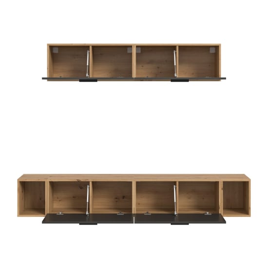 Furnilux Woonkast in artisan eik en basalt moderne woonwand met opbergruimte 202 cm - Image 4