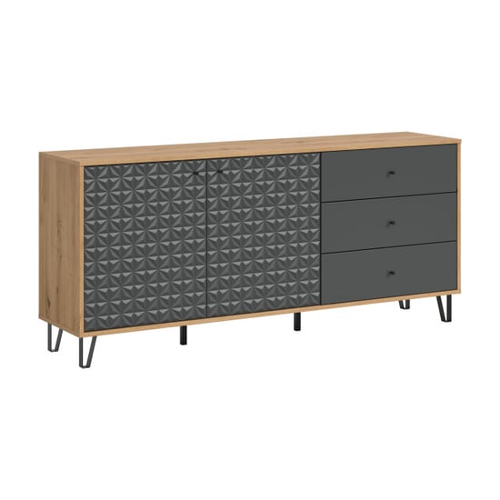 Furnilux Sideboard artisan oak en moderne opbergkast met lades en open vakken - Image 1