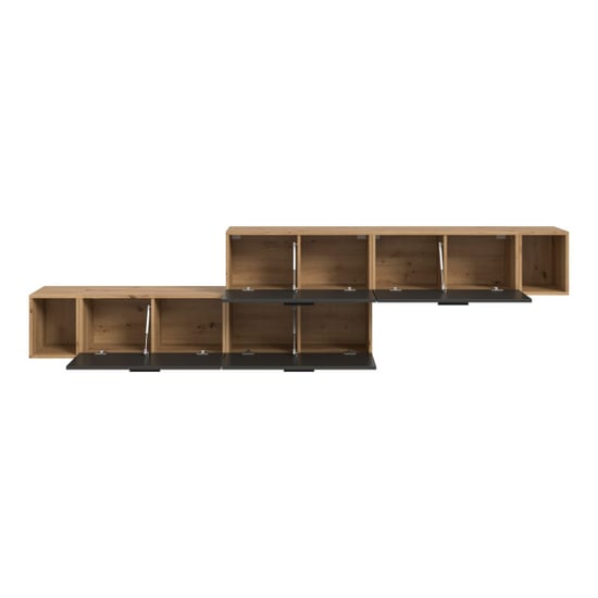 Furnilux Woonkast-combinatie in artisan eik en basalt moderne woonwand van 276 cm breed - Image 5