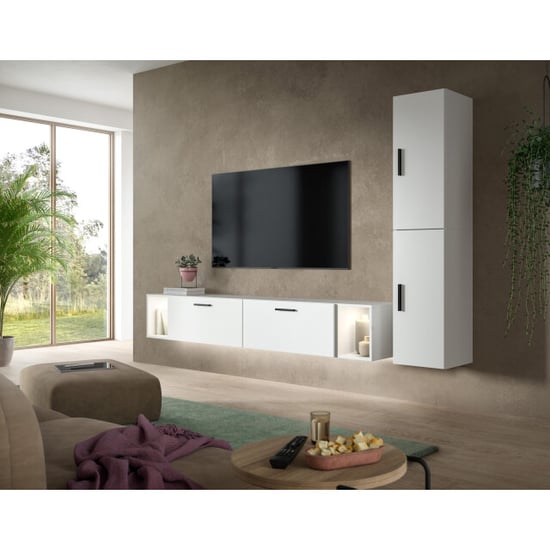 Furnilux Moderne woonwand met verlichting ruime opbergkast in tijdloos 259 cm - Image 6