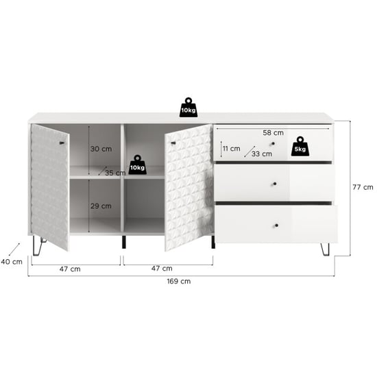 Furnilux Modern sideboard in royale opbergkast met laden en deuren - Image 3